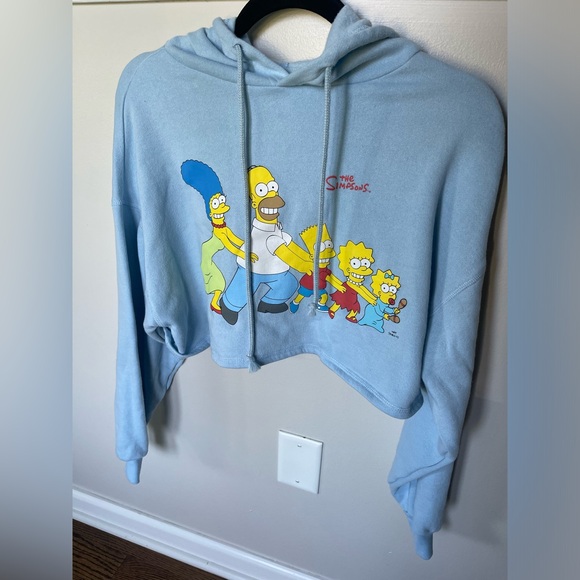 The Simpsons cropped oversized sweatshirt hoodie XS - Picture 2 of 5